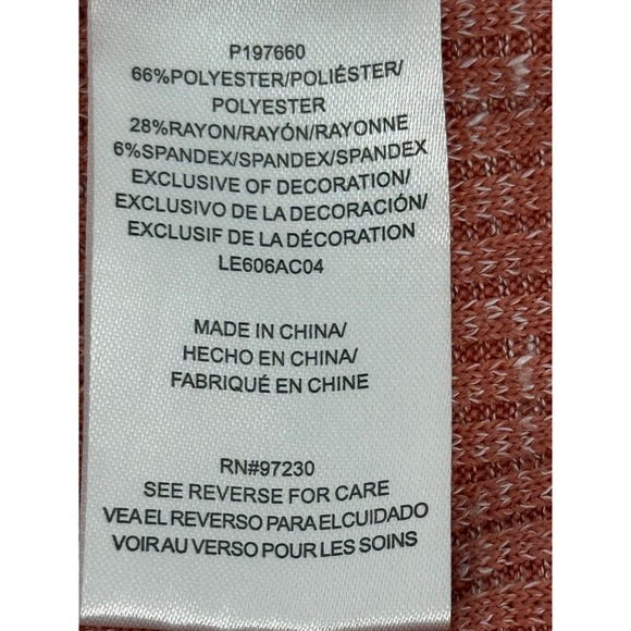 Absolutely Famous Sz 1X Pink‎ Cold Shoulder Top Women's Crochet Knit Ribbed - Picture 8 of 10